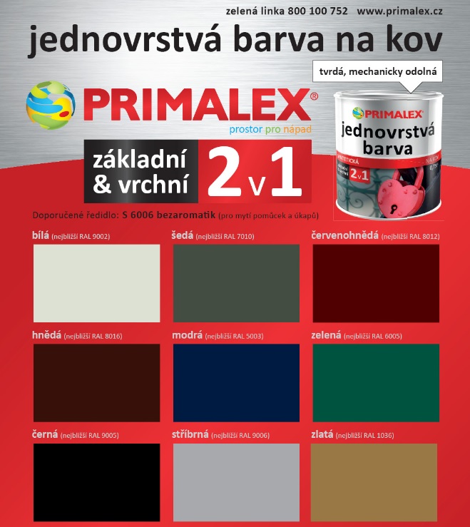 Primalex Barva na kov 2v1 žlutá 0,25l